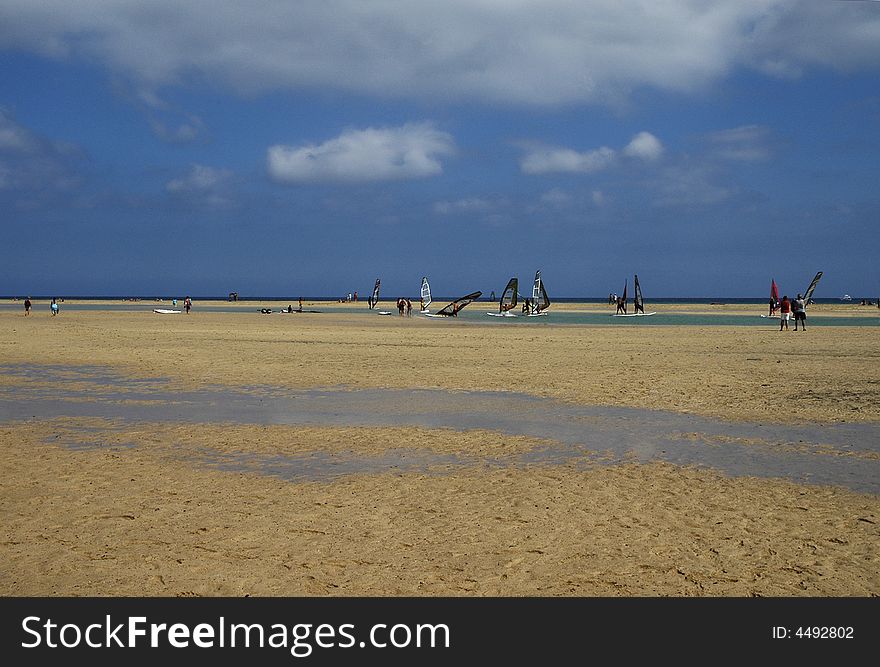 Windsurfing school in Fuerteventura island - Canary