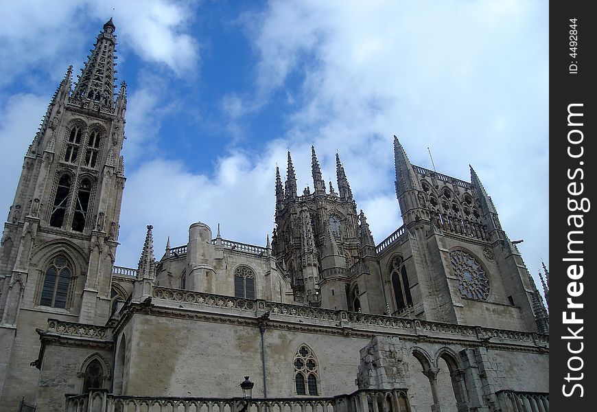 Colours of sky and Burgos cathedral, Spain. Colours of sky and Burgos cathedral, Spain