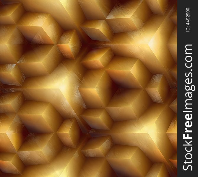 Abstract golden cubes texture background