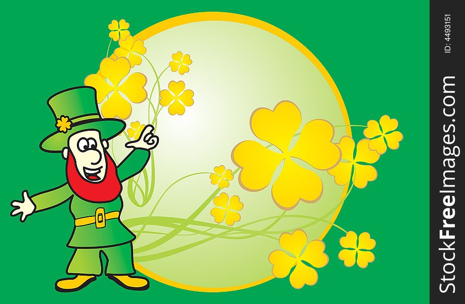 Saint Patrick's day and golden clover. Saint Patrick's day and golden clover