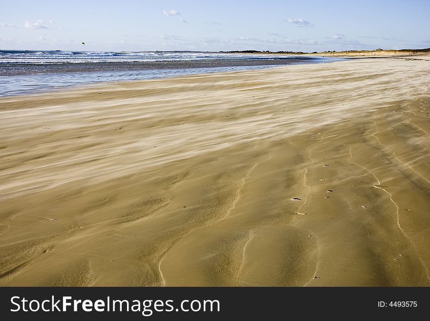 Sand rippled on the beach_France landscape. Sand rippled on the beach_France landscape
