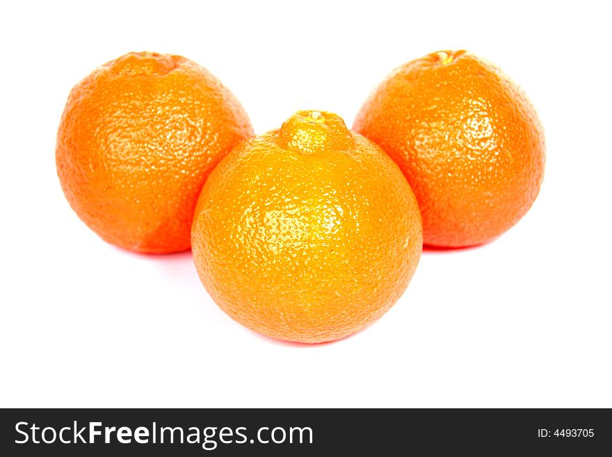 Oranges lays on white background. Oranges lays on white background.