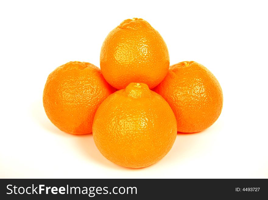 Oranges lays on white background. Oranges lays on white background.