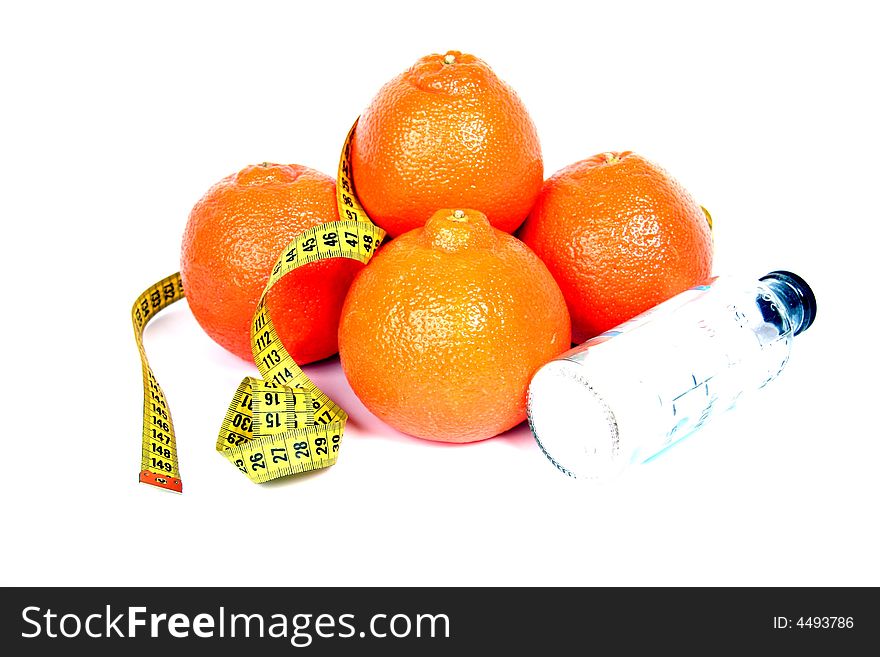 Oranges lays on white background. Oranges lays on white background.