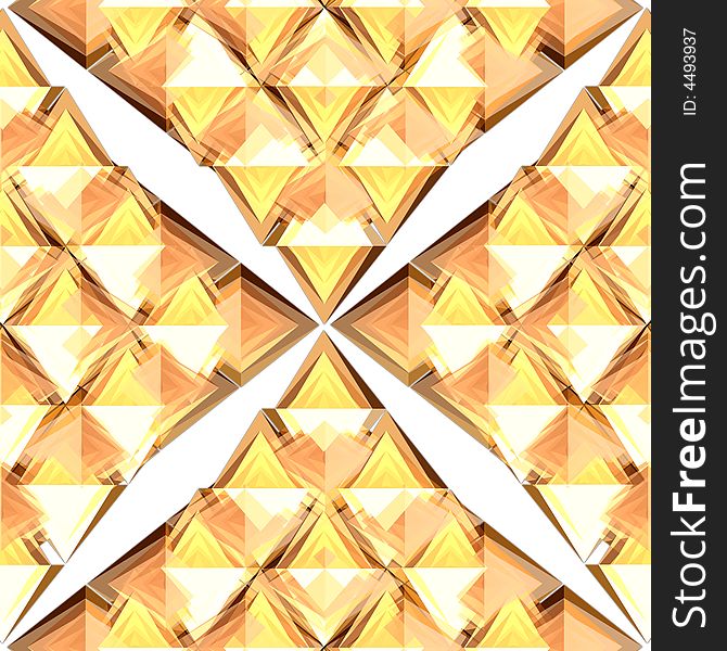 Golden object made of gold yellow rhombus. Illustration made on computer. Golden object made of gold yellow rhombus. Illustration made on computer.