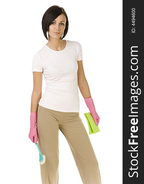 Woman Ready To Clean Up