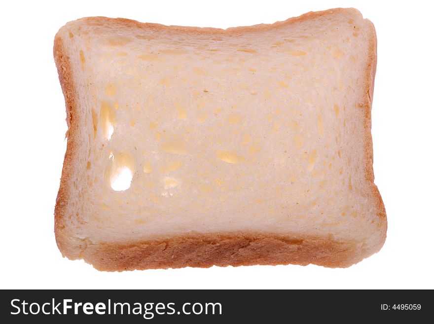 Piece of white toast bread isolated