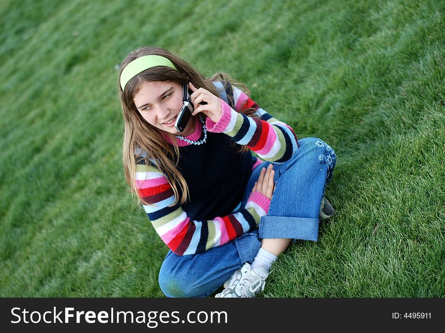 Young Girl And Cellphone