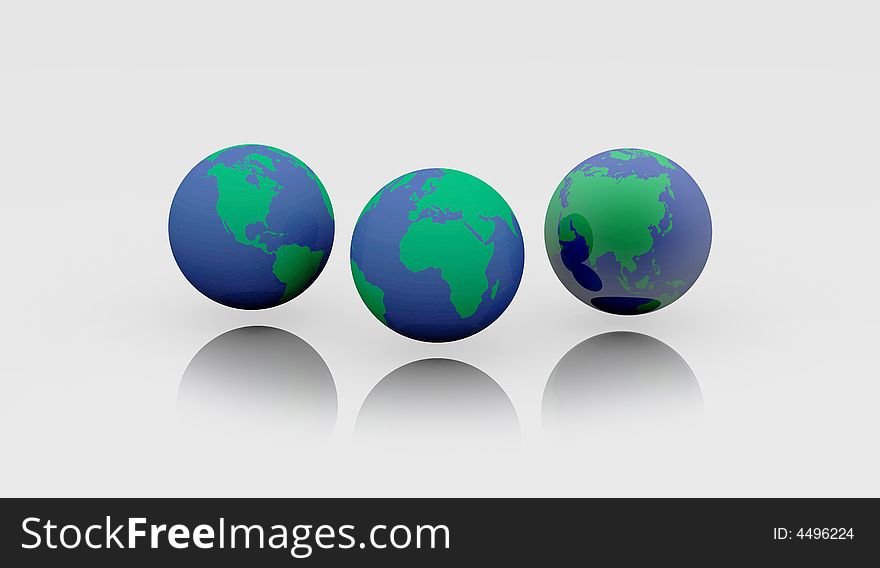 Illustration of a Earthmap made in 3D. Illustration of a Earthmap made in 3D