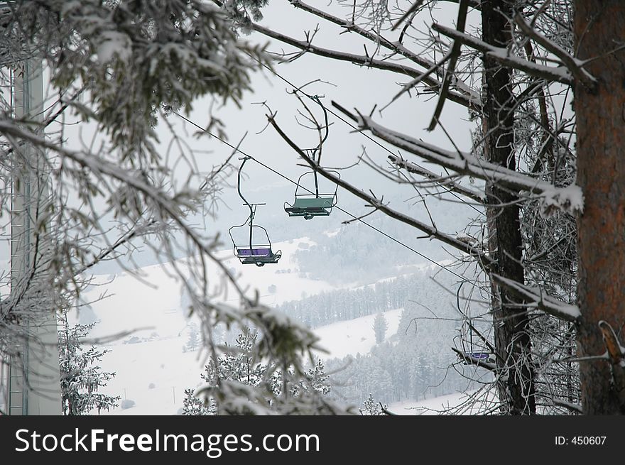 Empty chairlift