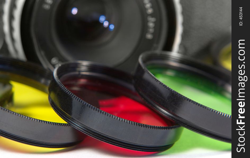 Set of creative and conversion filters for SLR camera. Set of creative and conversion filters for SLR camera