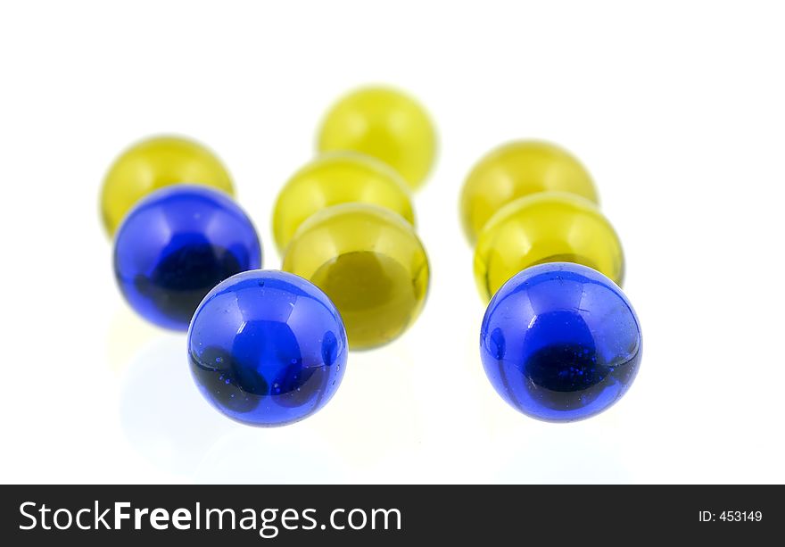 Blue and Green Marbles