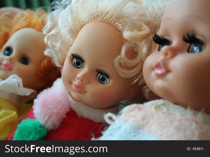 An expressive sight of a simple children's doll. An expressive sight of a simple children's doll.
