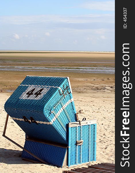 Beach chair in the sun.