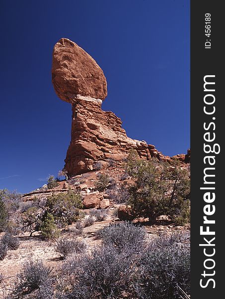 Balanced Rock is a landmark in the Arches National Park in Utah