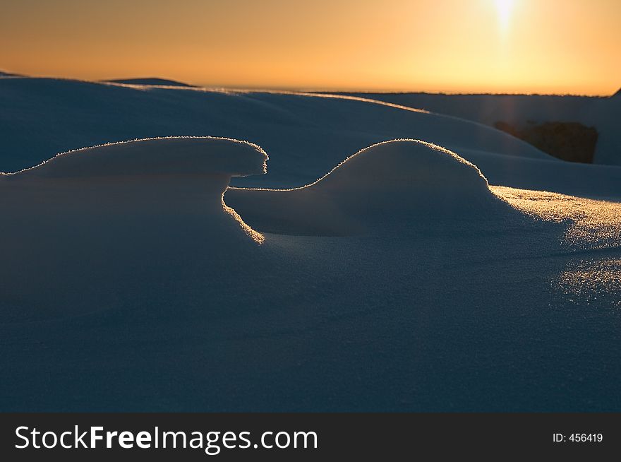 Snow dune at sunset. Snow dune at sunset