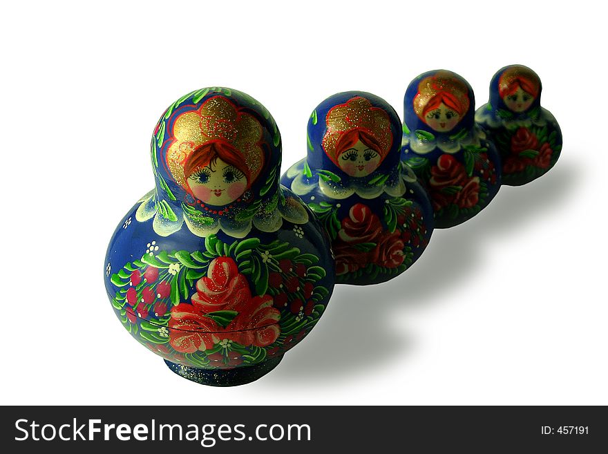 Russian hand made dolls with clipping path. Russian hand made dolls with clipping path