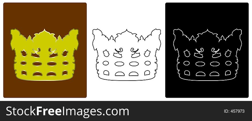 3 types of crown with differeny background. 3 types of crown with differeny background.