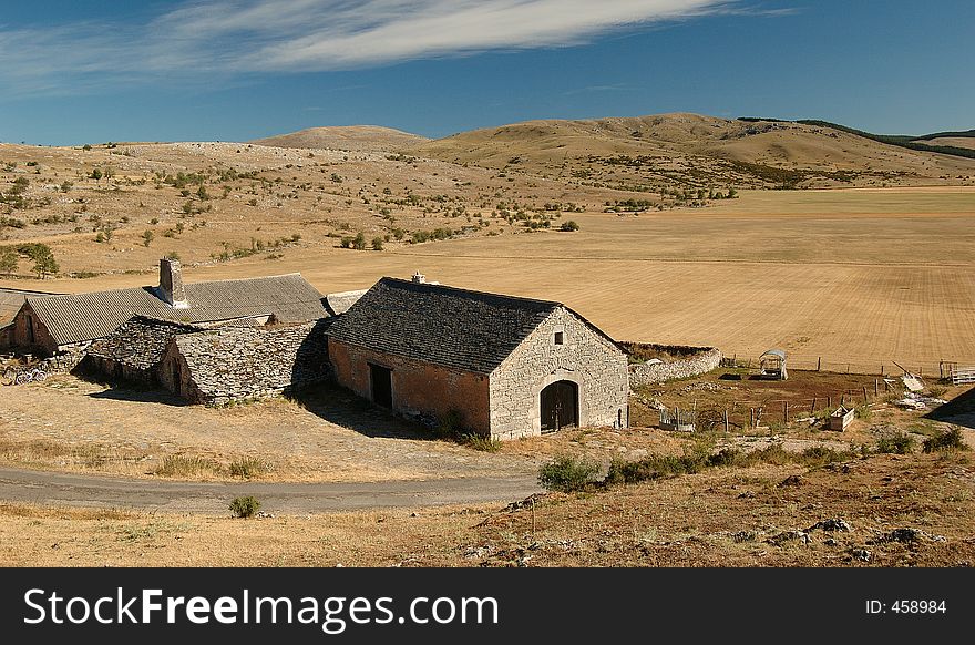 Lonesome farmer on the Causse MÃ©jean, France