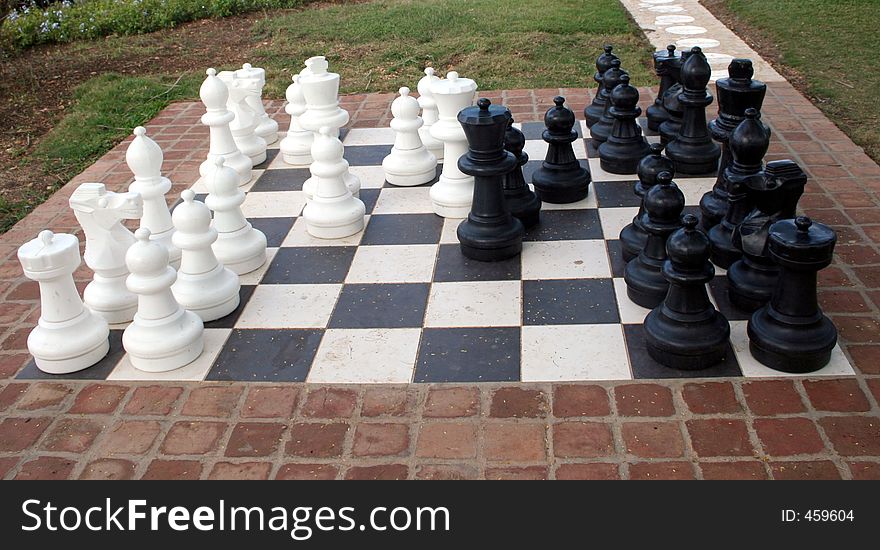 A large chess game. A large chess game