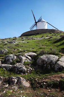 Spanish Windmill On A Hill Royalty Free Stock Images