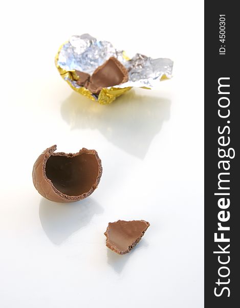 A shot of easter eggs isolated on a white background