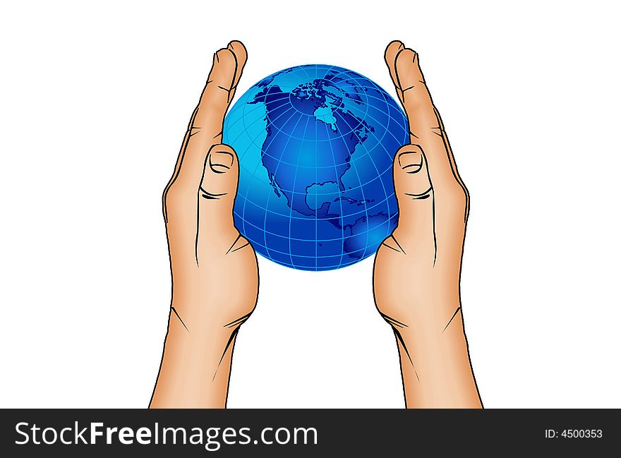 Hands And World Globe 6