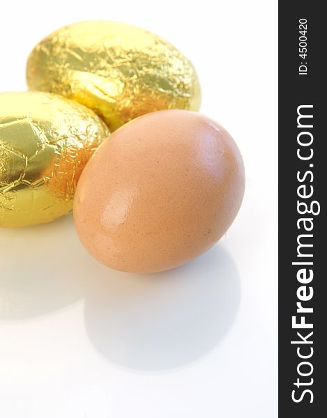 A shot of easter eggs isolated on a white background