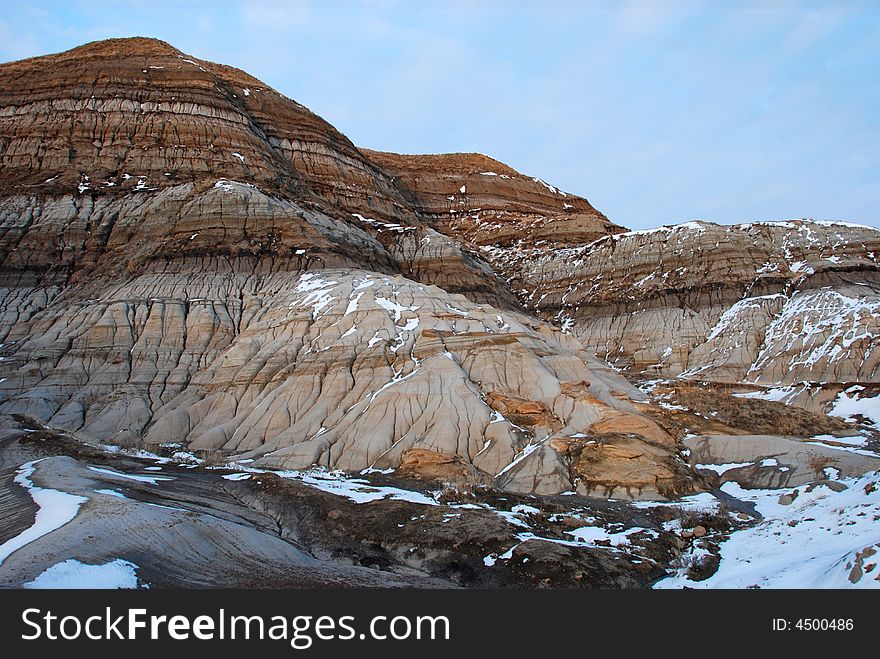 Different shapes of hoodoos in Drumheller Alberta