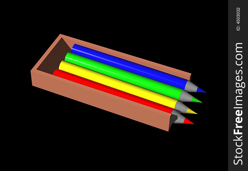 Box with color pencils