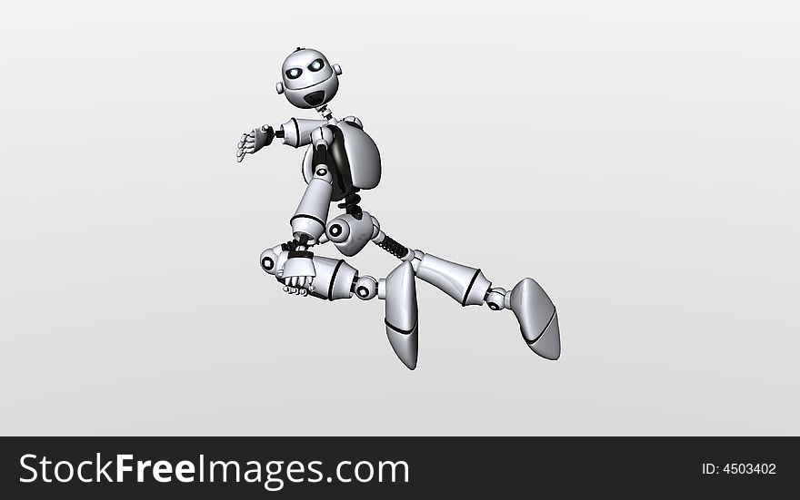 Robot in pose cg render