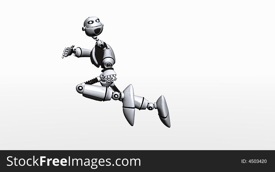 Robot in pose cg render