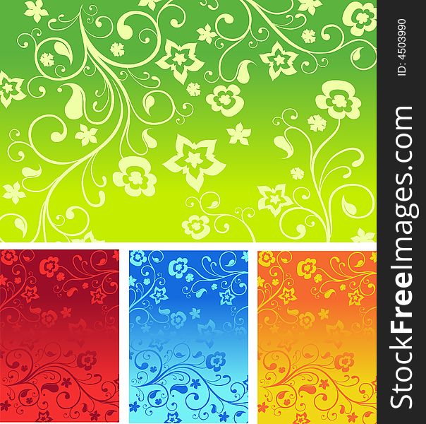 Color background with beautiful patterns for card or other design, an illustration