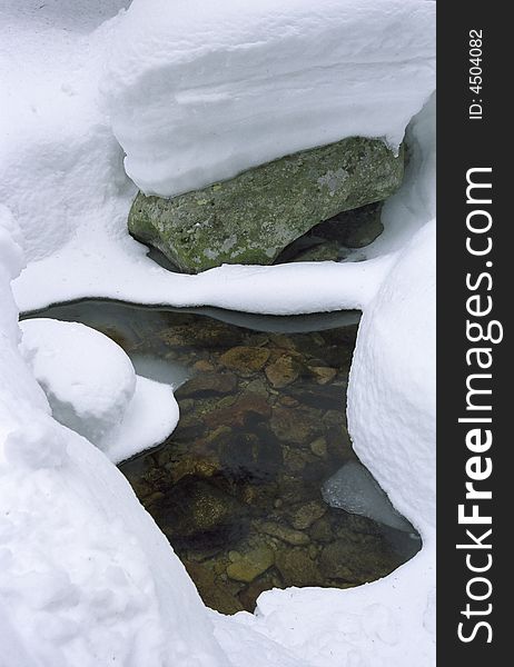 Snow covered rocks in National Park Retezat, Romania. Snow covered rocks in National Park Retezat, Romania