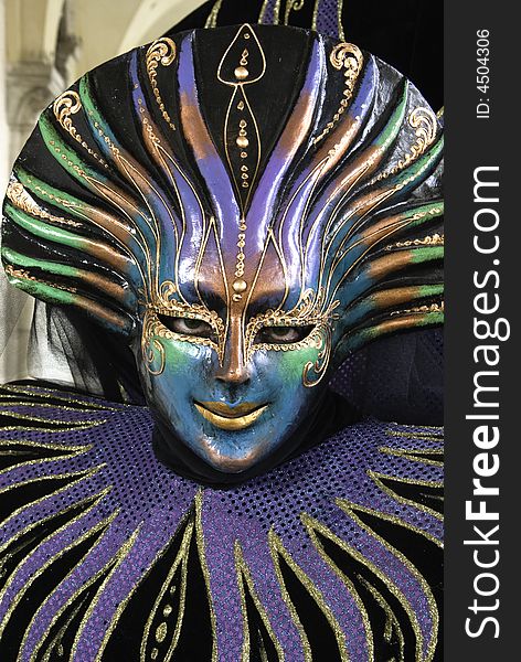 Typical colored Carnival Mask in Venezia
