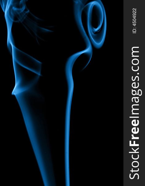 Abstract deep blue smoke on black background