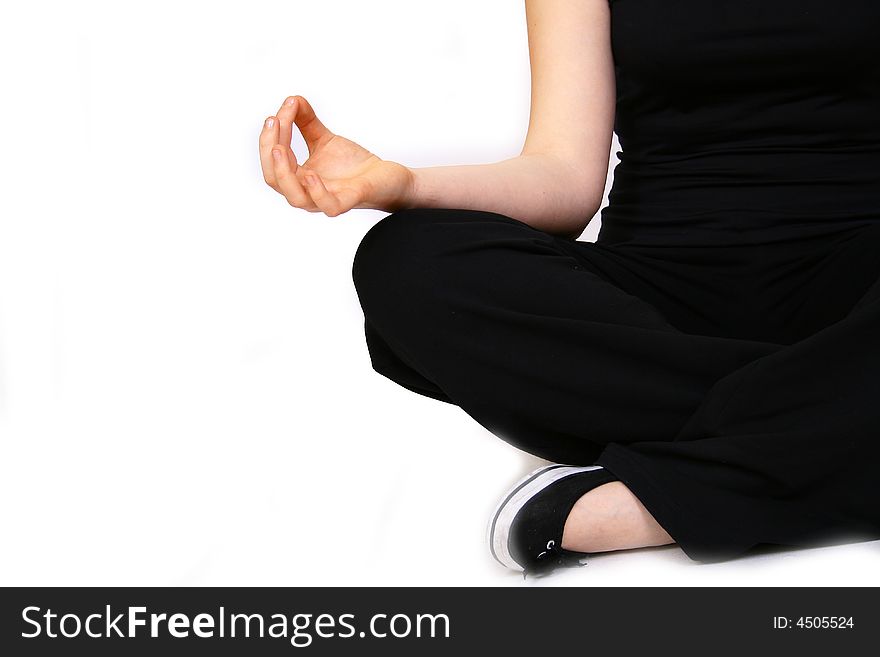 Young woman making yoga- exercises. Young woman making yoga- exercises