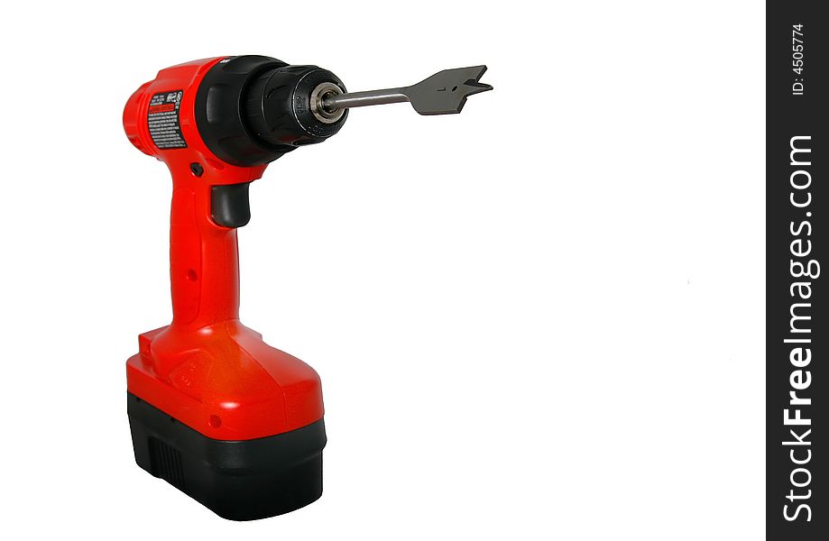 Isolated red drill with bit