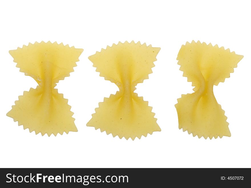 Pasta farfalle isolated on a white background. Pasta farfalle isolated on a white background