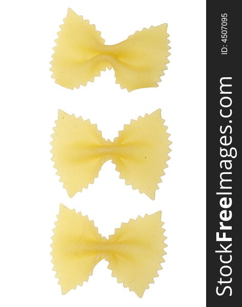 Isolated farfalle pasta