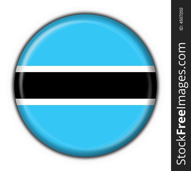 Botswana Button Flag Round Shape