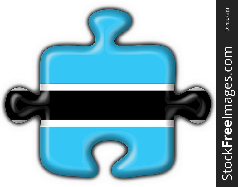 Botswana button flag puzzle shape