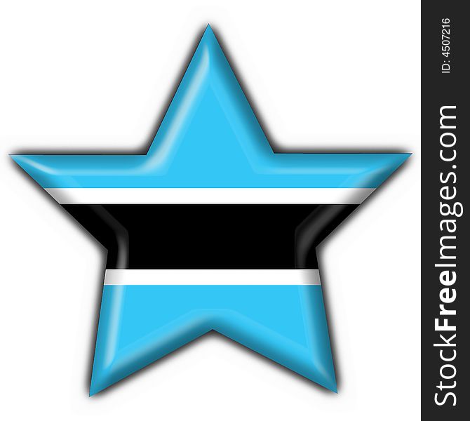 Botswana Button Flag Star Shape