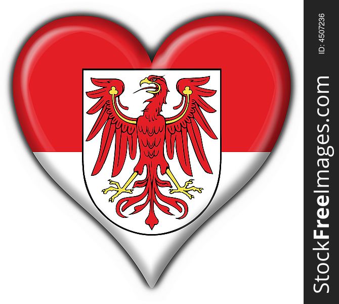 Brandenburg Button Flag Heart Shape