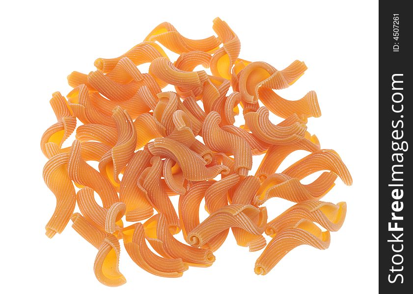 Gigli tomato pasta isolated on a white background