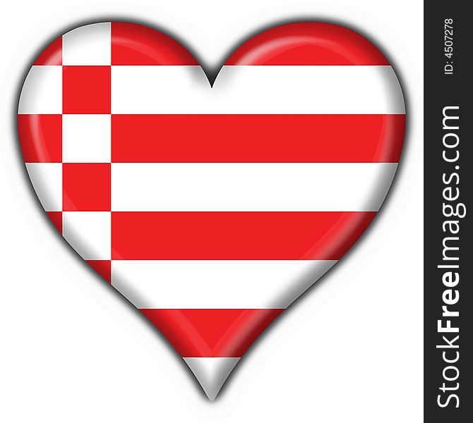 Bremen Button Flag Heart Shape