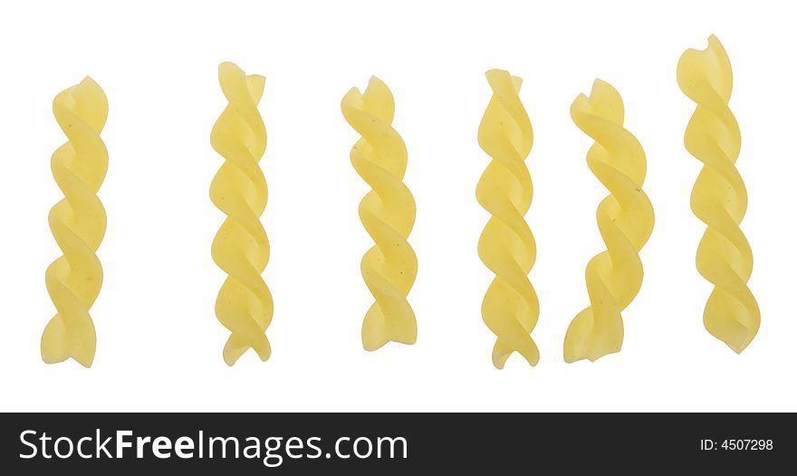 Isolated Fusilli Pasta