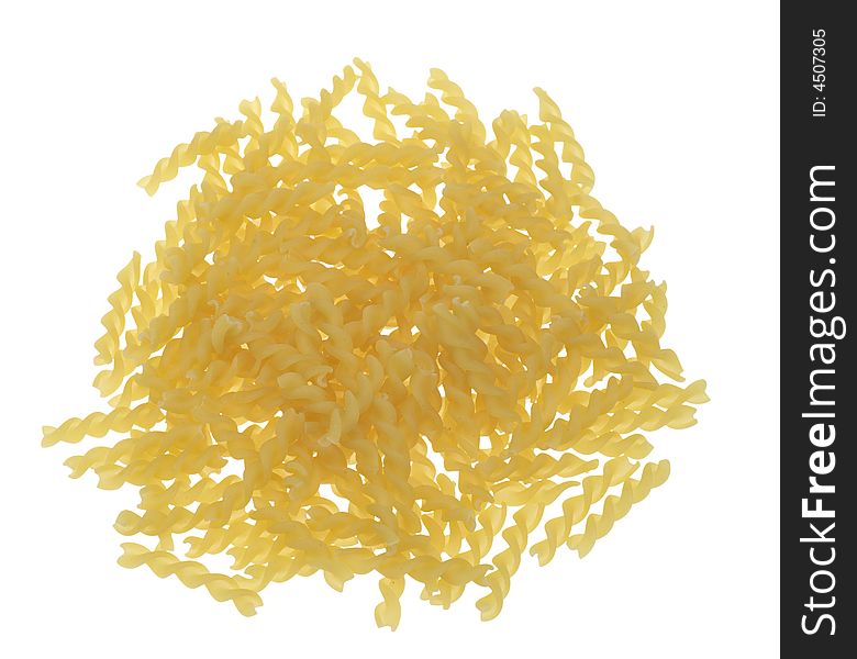 Isolated fusilli pasta