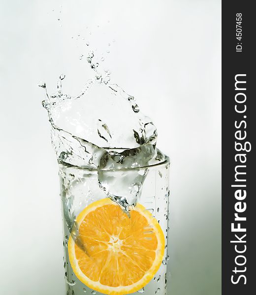 Orange slice in water