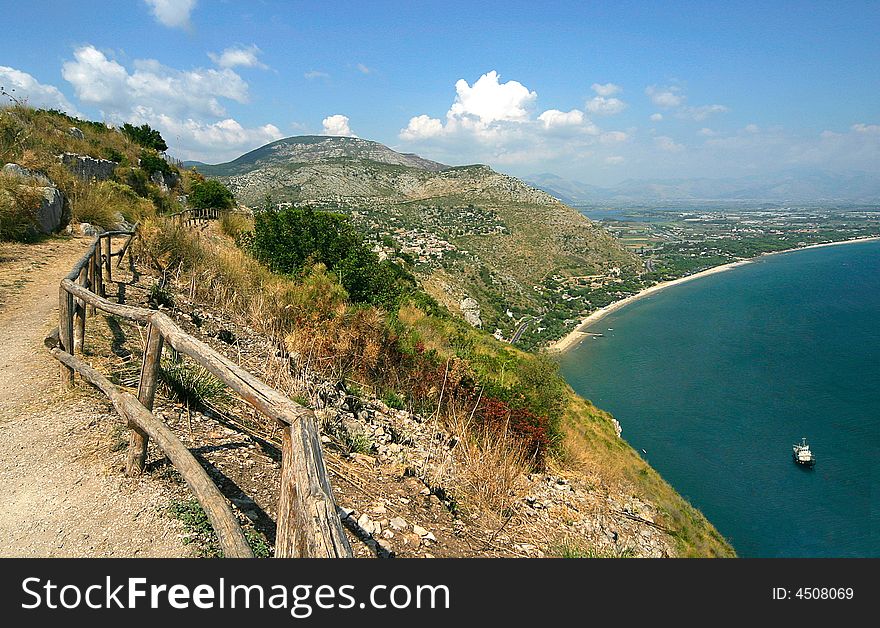 View from the mountains to the sea in Italy. View from the mountains to the sea in Italy